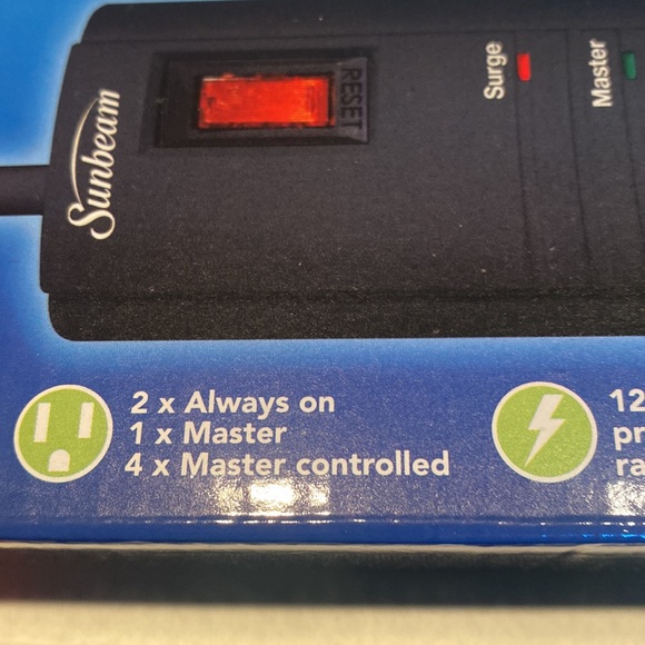 NIB Set of Two Advanced 7-Outlet Power Strips with Surge Protector - Picture 2 of 6